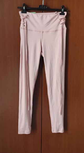 Leggins rosa con stringhe, L/XL