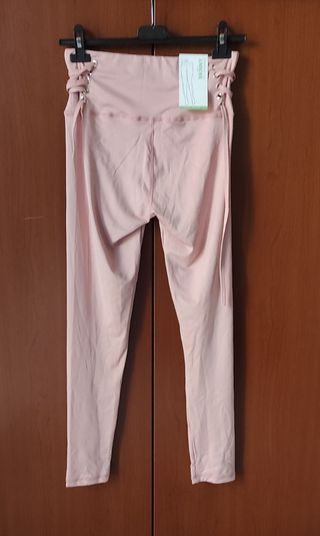 Leggins rosa con stringhe, L/XL