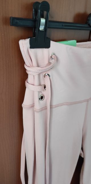 Leggins rosa con stringhe, L/XL