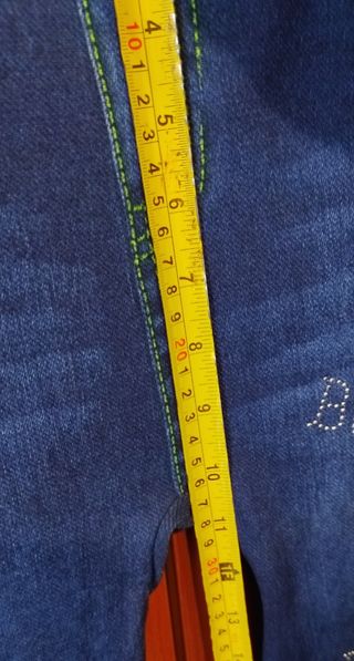 Leggins con effetto jeans stampato, M