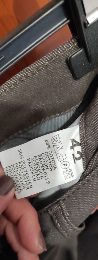 Pantaloni denim grigio/verdi, taglia 42