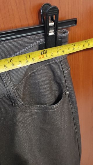 Pantaloni denim grigio/verdi, taglia 42