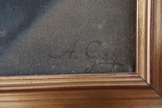 Quadro antico dipinto su tela madonna