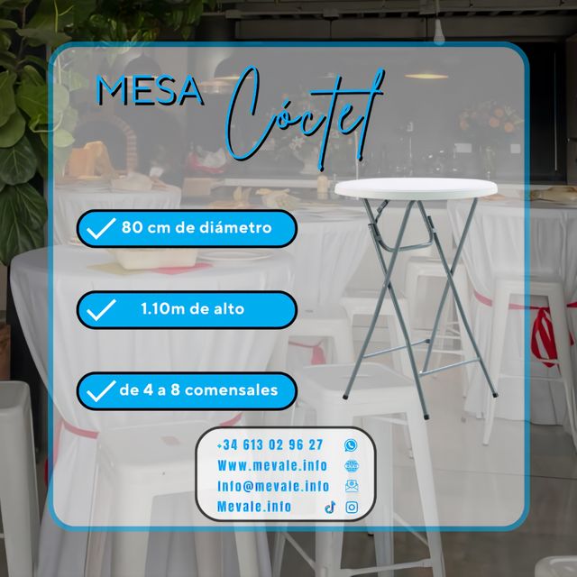 Alquiler mesa alta (cóctel)