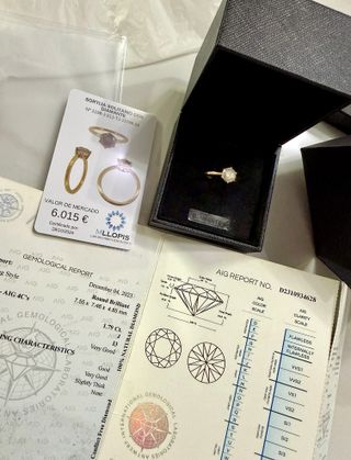 Anillo Oro 18k Con 1.79 Quilates Diamante Natural