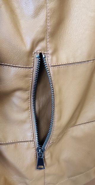 Giubbino in ecopelle marrone chiaro, M