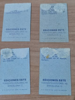 87 cromos sin repetir, temp 74-75 de Liga Este