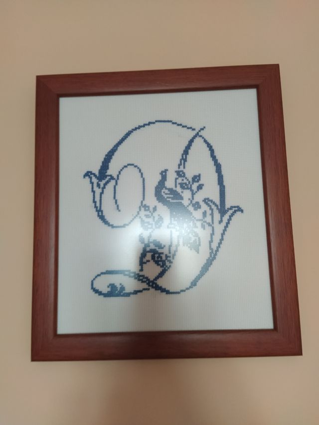 Cuadro letra D a punto de cruz