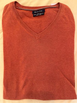 Jersey Cashmere seda y algodón color teja talla M