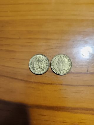 Moneda 1 peseta escudo 1975 niquel