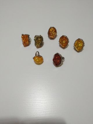 Anillos anillo con piedra imitando a ámbar