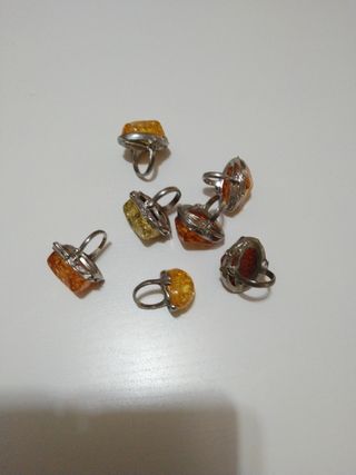 Anillos anillo con piedra imitando a ámbar