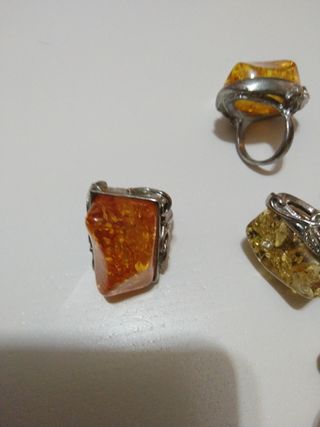 Anillos anillo con piedra imitando a ámbar