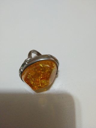 Anillos anillo con piedra imitando a ámbar
