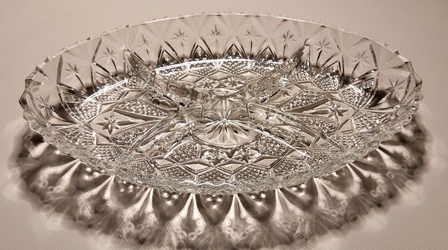 Bandeja de cristal tallado