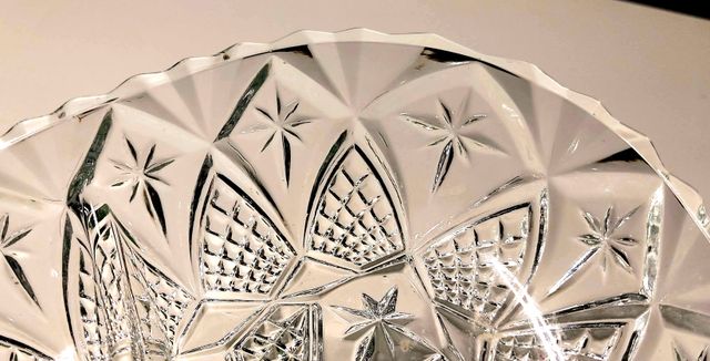 Bandeja de cristal tallado
