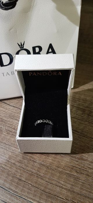 Anillo  plateado corazonesPandora