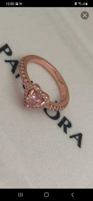 Anillo corazón rosa Pandora