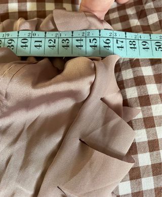 Minigonna beige dorato con frappe tg. M/