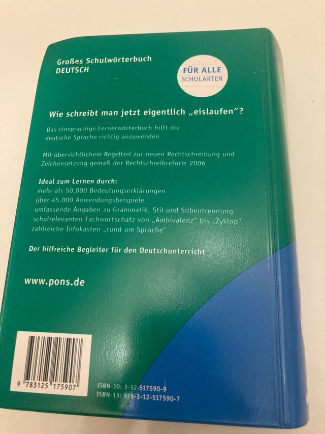 PONS Großes Schulwörterbuch Deutsch