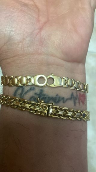 Pulsera 18 kilates 3 oros oferta dia del padre 950