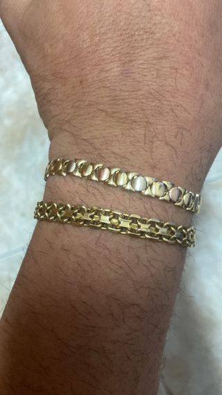 Pulsera 18 kilates 3 oros oferta dia del padre 950
