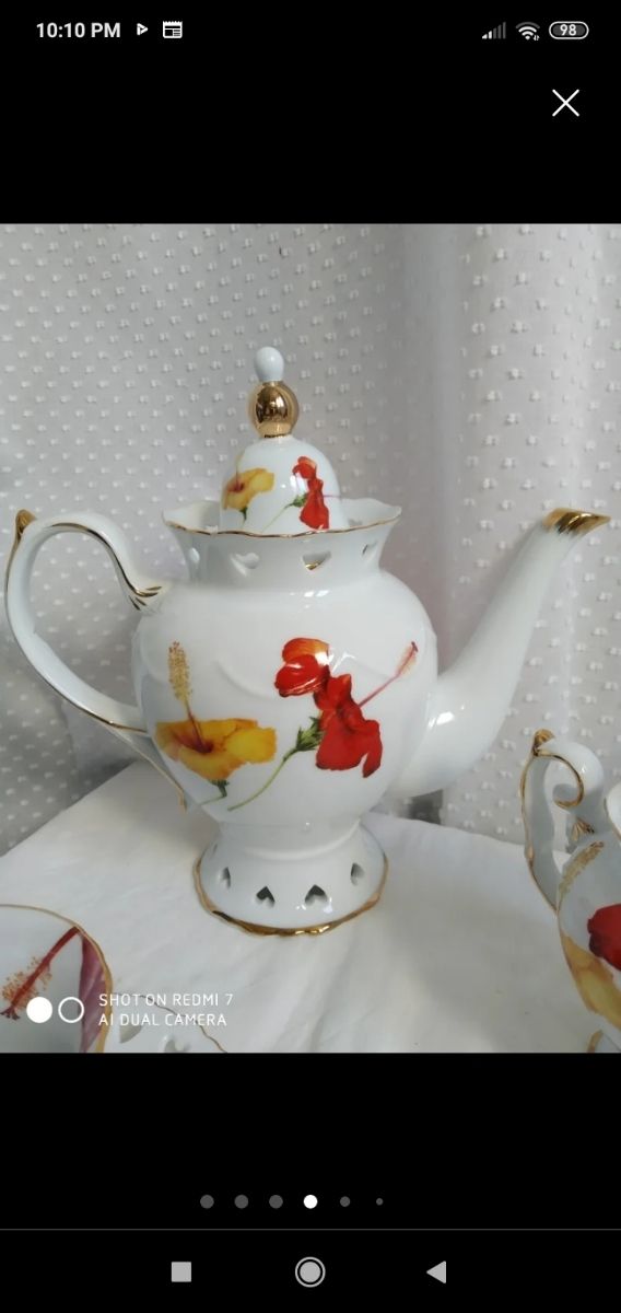 Juego té X6 LUMIERE Porcelana Belga.