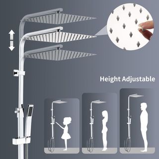 Colonna Doccia con soffione 30x30cm acciaio inox