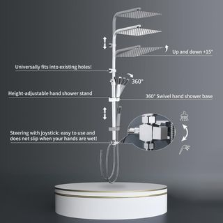 Colonna Doccia con soffione 30x30cm acciaio inox