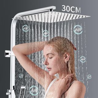 Colonna Doccia con soffione 30x30cm acciaio inox