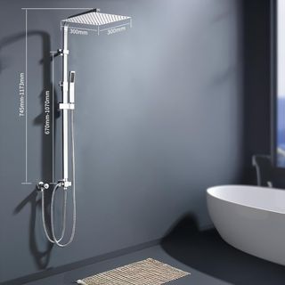 Colonna Doccia con soffione 30x30cm acciaio inox