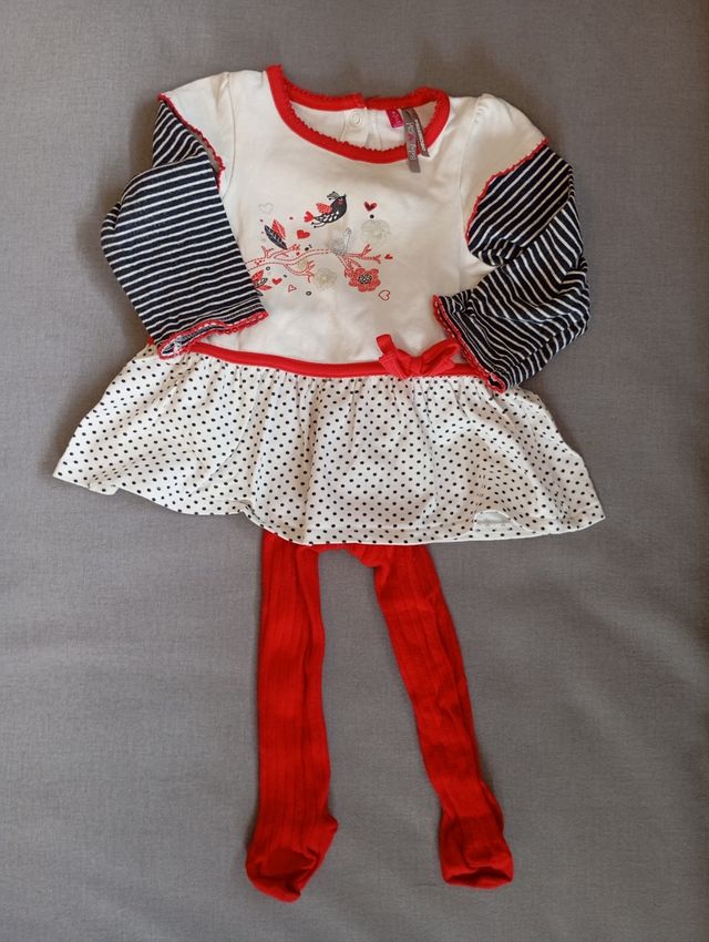 Vestido y leotardos 6 meses