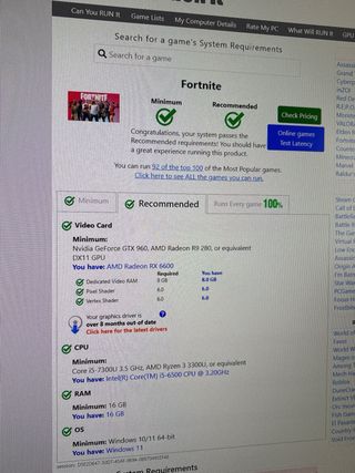 PC Gaming AMD Radeon RX 6600 + Intel i5 6500