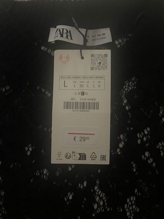 Jersey encaje negro zara sin estrenar