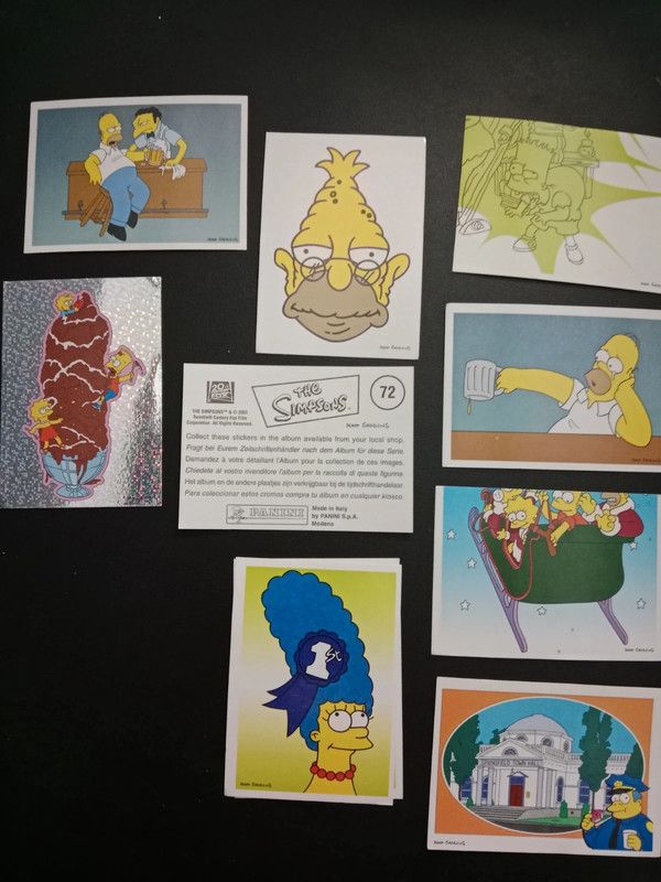 Lote de 10 cromos Los simpsons 2001