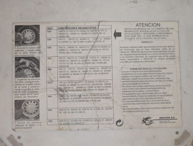 Cadenas para la nieve ibiza