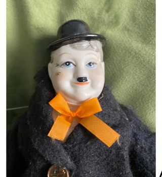 ANTIGUAS FIGURAS MUÑECOS GORODO Y FLACO PORCELANA