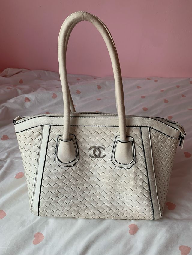 borsa doppia c bianca