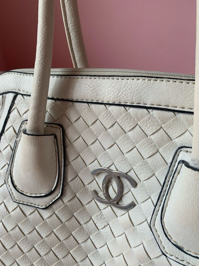 borsa doppia c bianca