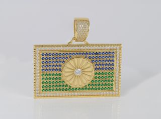 Colgante bandera gitana en oro 18k 750 y circonita