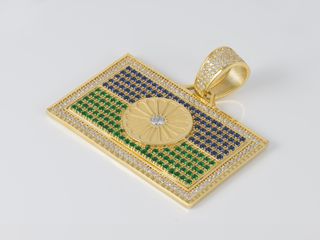 Colgante bandera gitana en oro 18k 750 y circonita