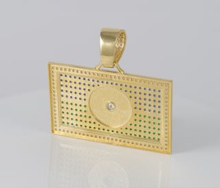 Colgante bandera gitana en oro 18k 750 y circonita