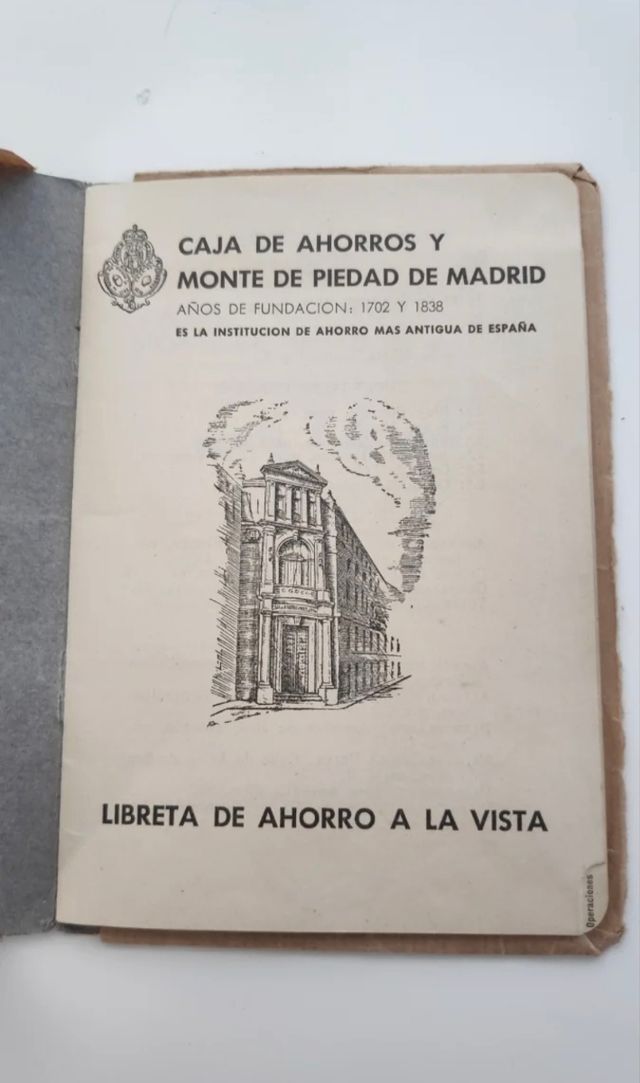 Taccuino della Cassa di Risparmio e del Monte de Piedad di Madrid