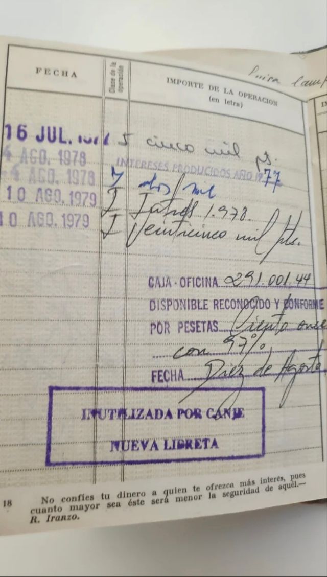 Taccuino della Cassa di Risparmio e del Monte de Piedad di Madrid