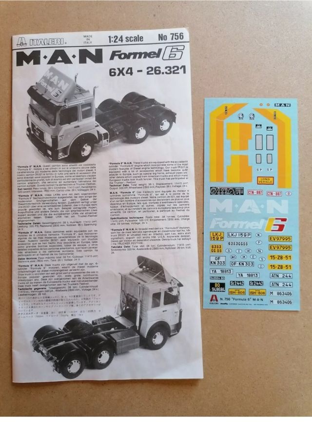 1/24 MAN 6X4 FORMEL 6 ITALERI 756