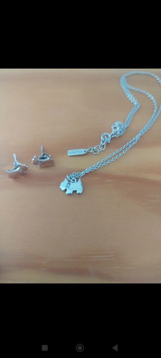 Colgante y pendientes plata Agatha 