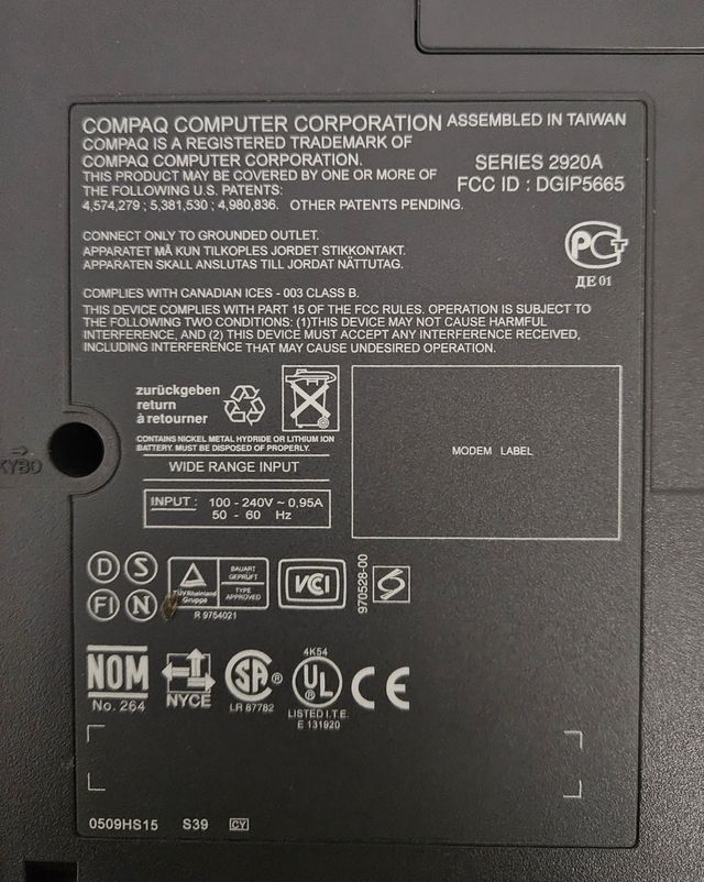 Ordenador pc portátil Compaq - Para piezas