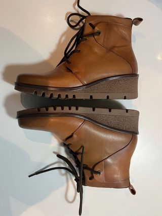 Botin piel cuero cuña confort
