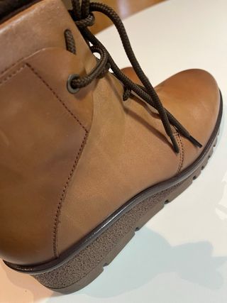 Botin piel cuero cuña confort