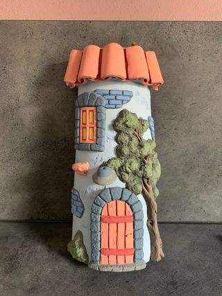 Mattonella in gesso dipinta a mano